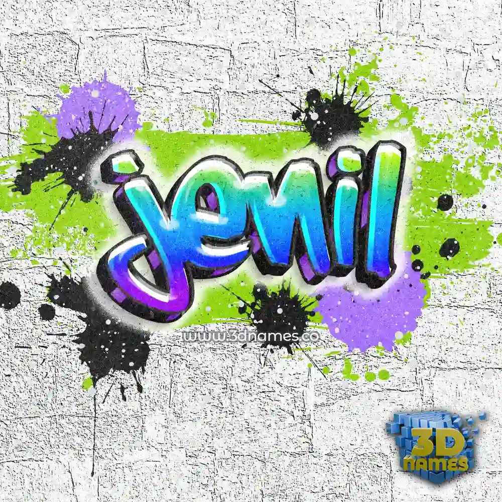 jenil in Graffiti Grunge style - 3D name wallpaper