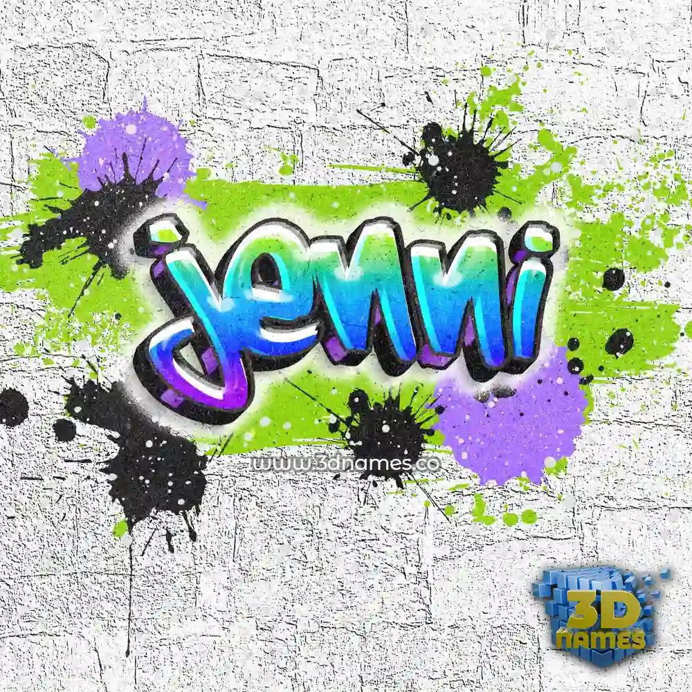 jenni in Graffiti Grunge style - 3D name wallpaper