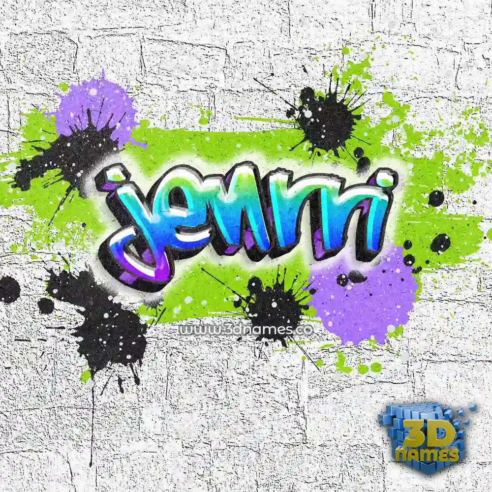 jenrri in Graffiti Grunge style - 3D name wallpaper