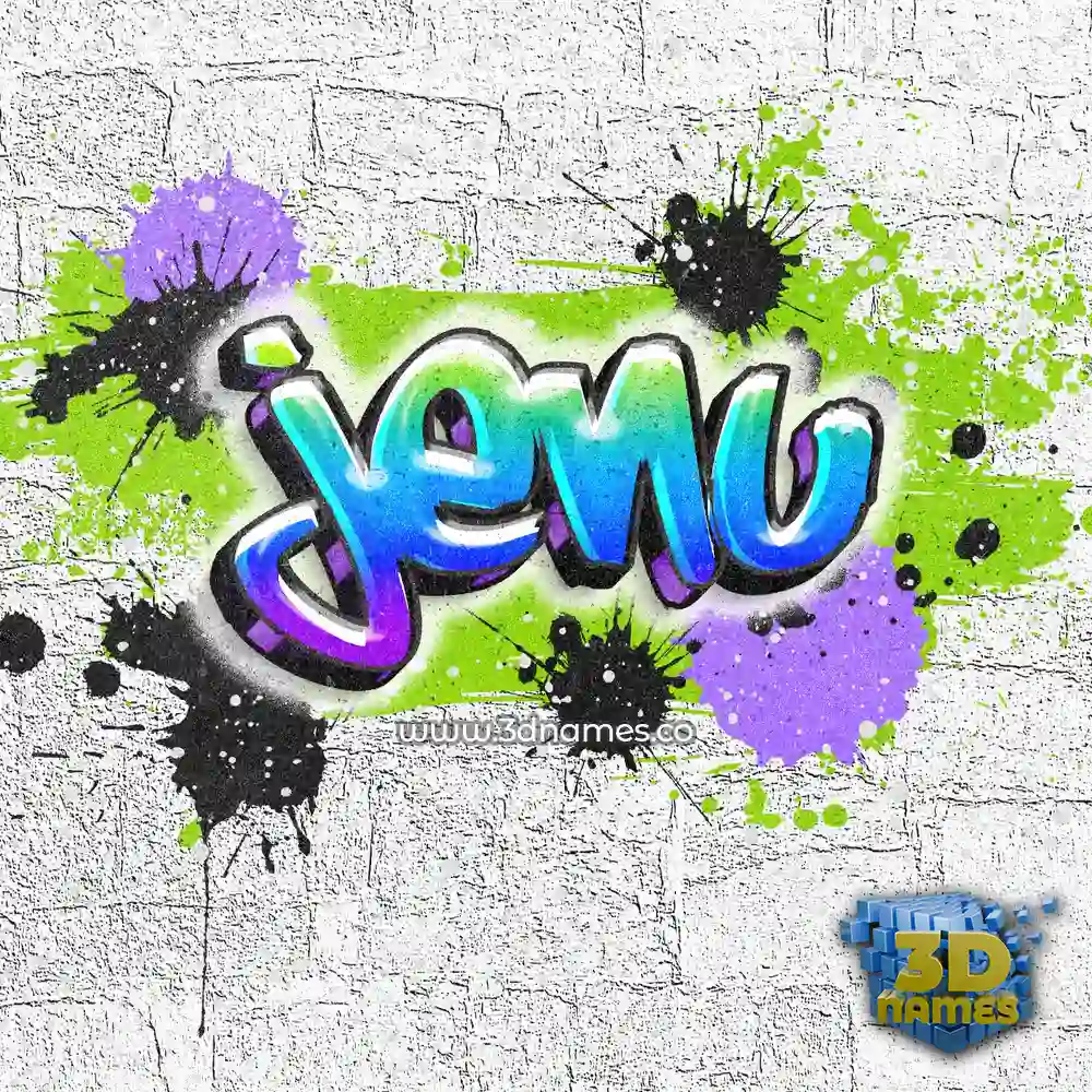 jenu in Graffiti Grunge style - 3D name wallpaper