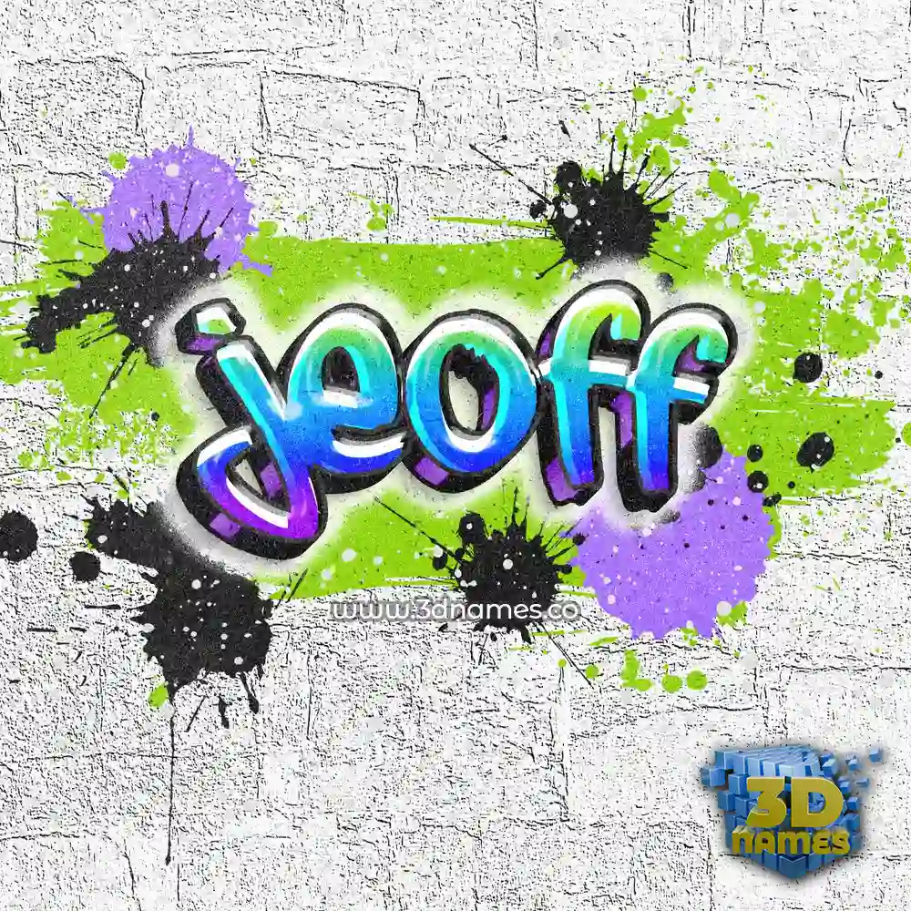 jeoff in Graffiti Grunge style - 3D name wallpaper