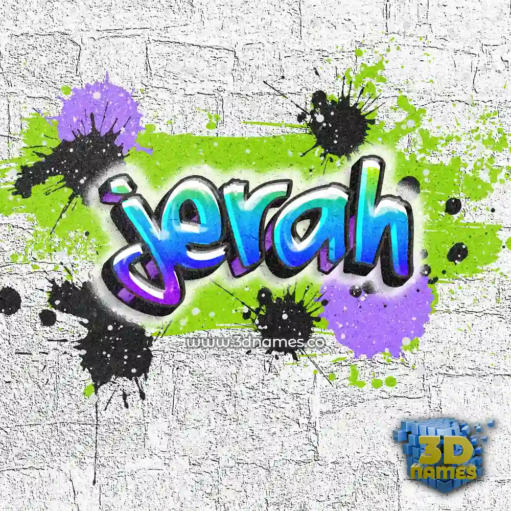 jerah in Graffiti Grunge style - 3D name wallpaper