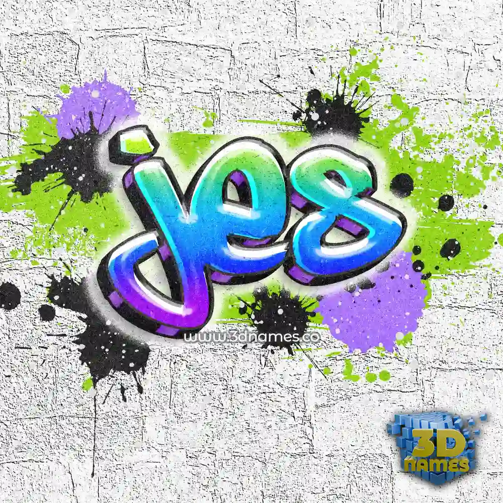 jes in Graffiti Grunge style - 3D name wallpaper