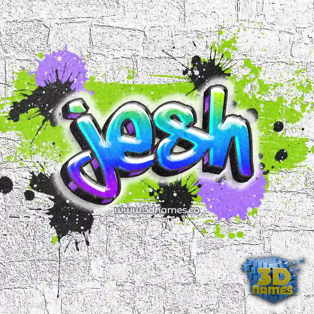 jesh in Graffiti Grunge style - 3D name wallpaper