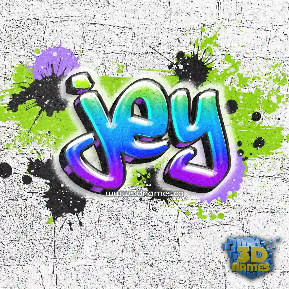 jey in Graffiti Grunge style - 3D name wallpaper