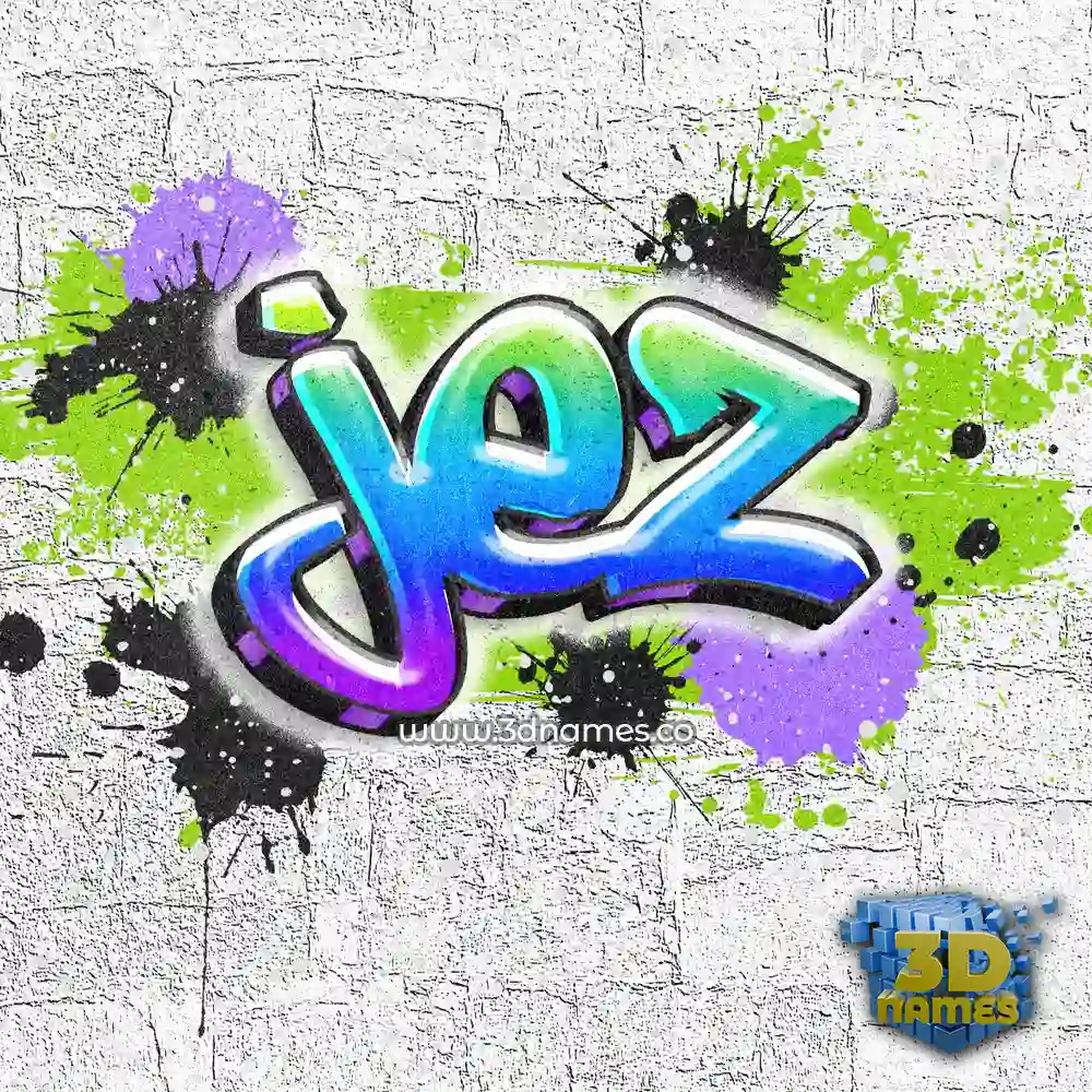 jez in Graffiti Grunge style - 3D name wallpaper