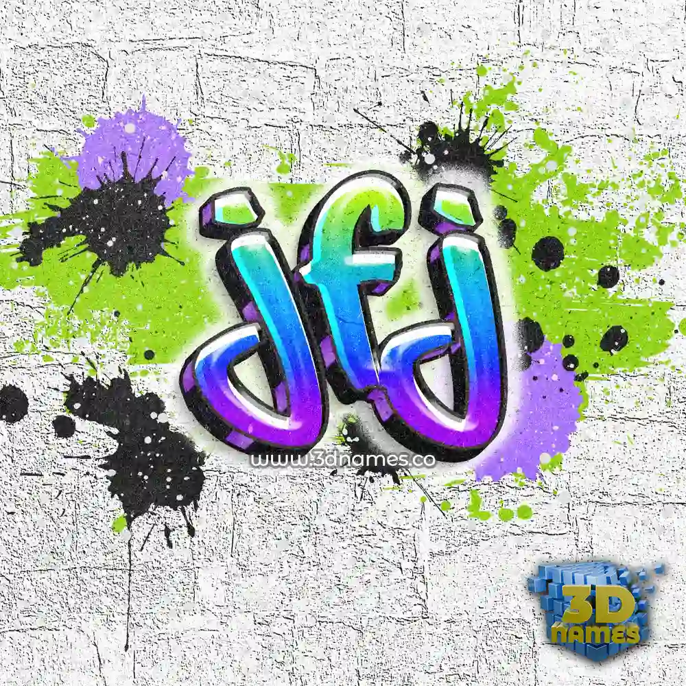 jfj in Graffiti Grunge style - 3D name wallpaper