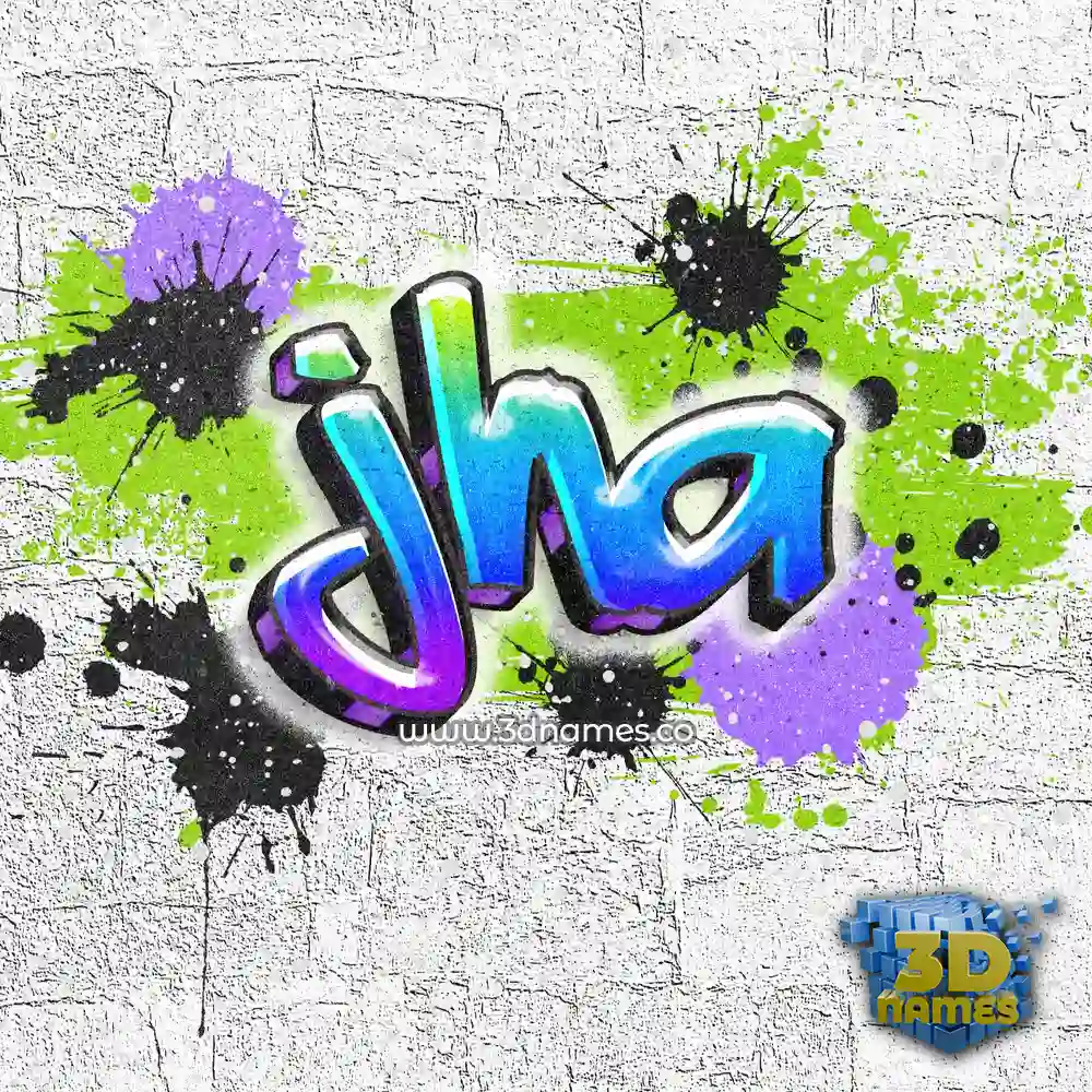jha in Graffiti Grunge style - 3D name wallpaper