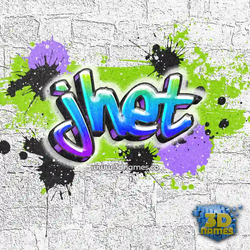 jhet in Graffiti Grunge style - 3D name wallpaper