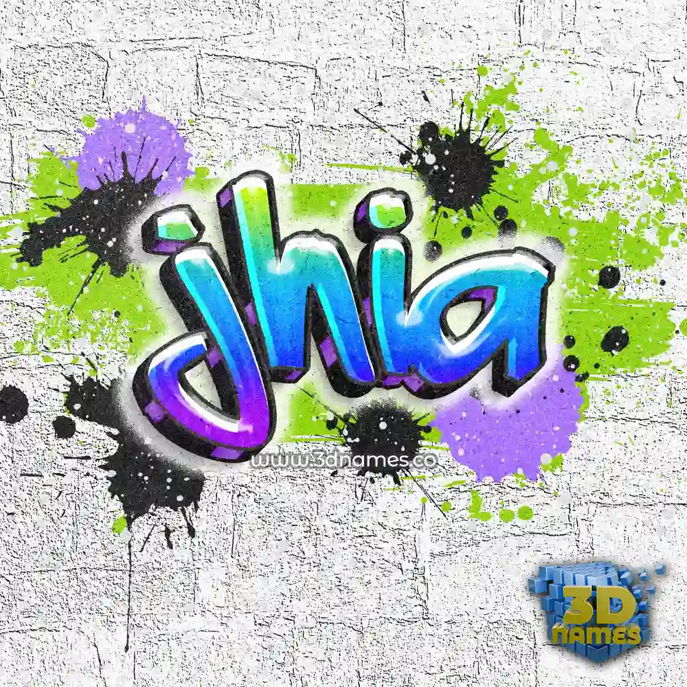 jhia in Graffiti Grunge style - 3D name wallpaper