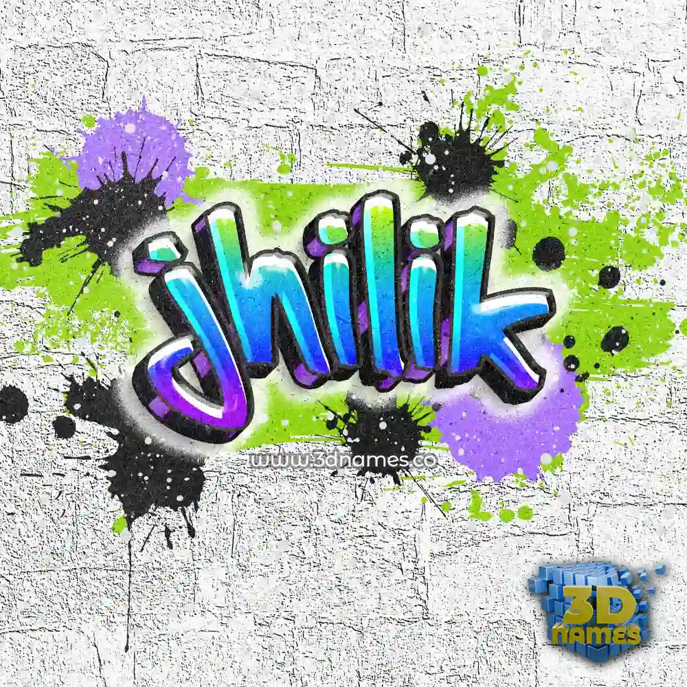 jhilik in Graffiti Grunge style - 3D name wallpaper
