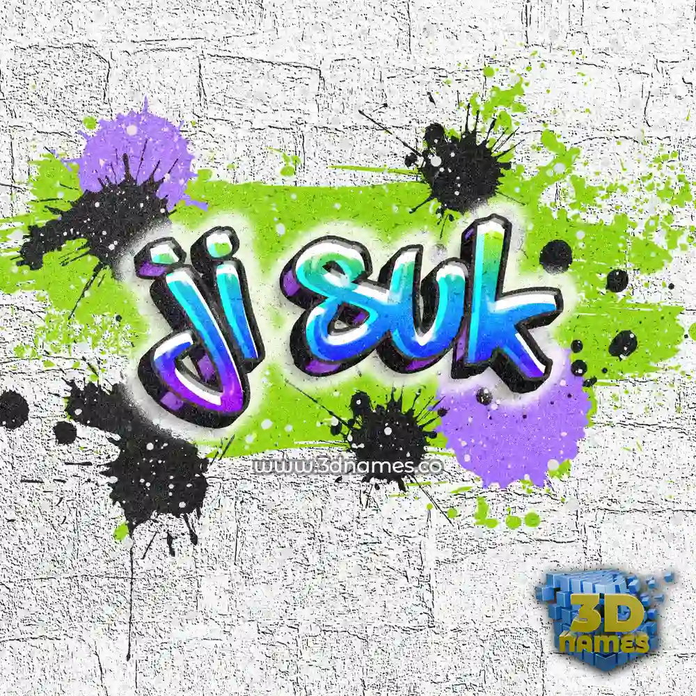 ji suk in Graffiti Grunge style - 3D name wallpaper