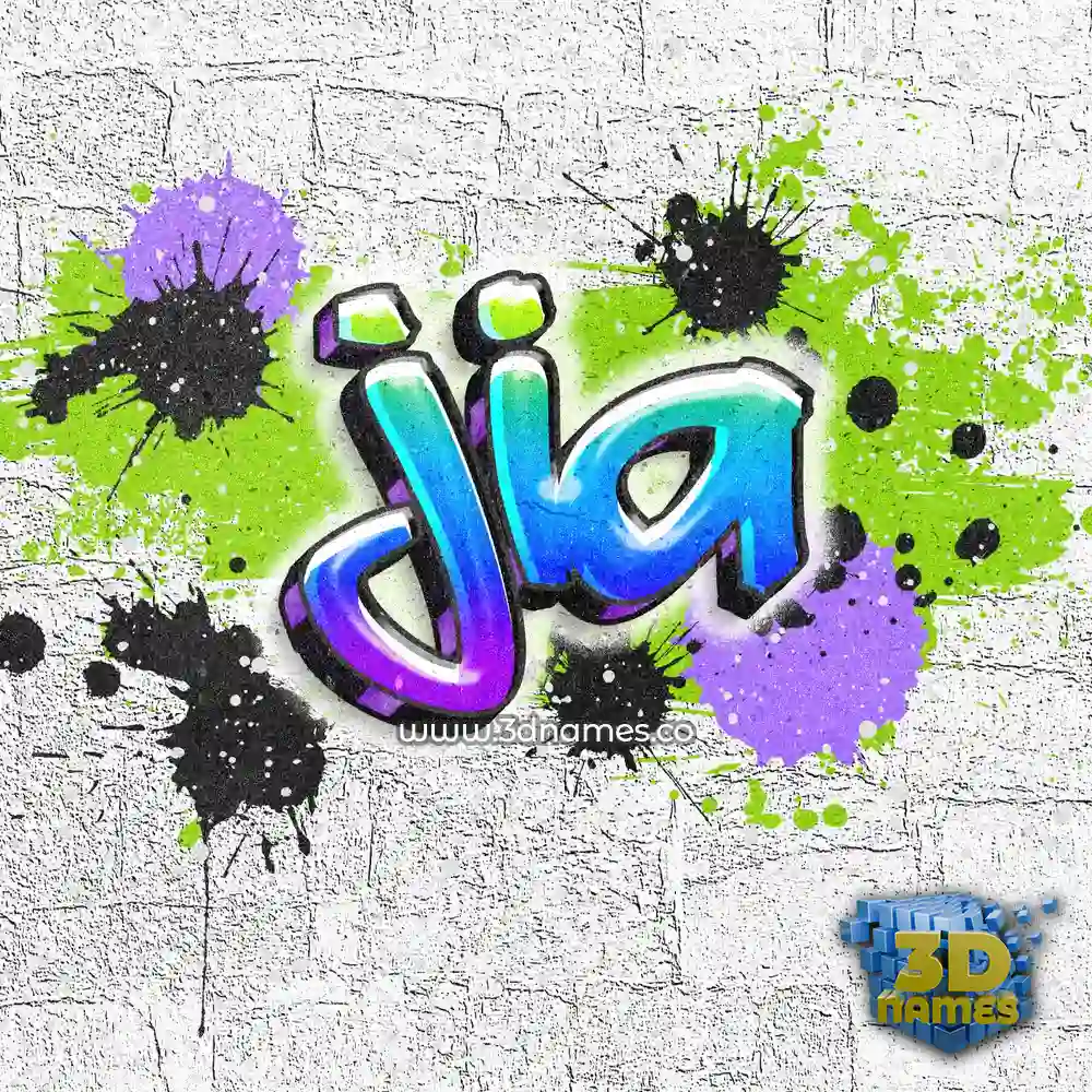 jia in Graffiti Grunge style - 3D name wallpaper