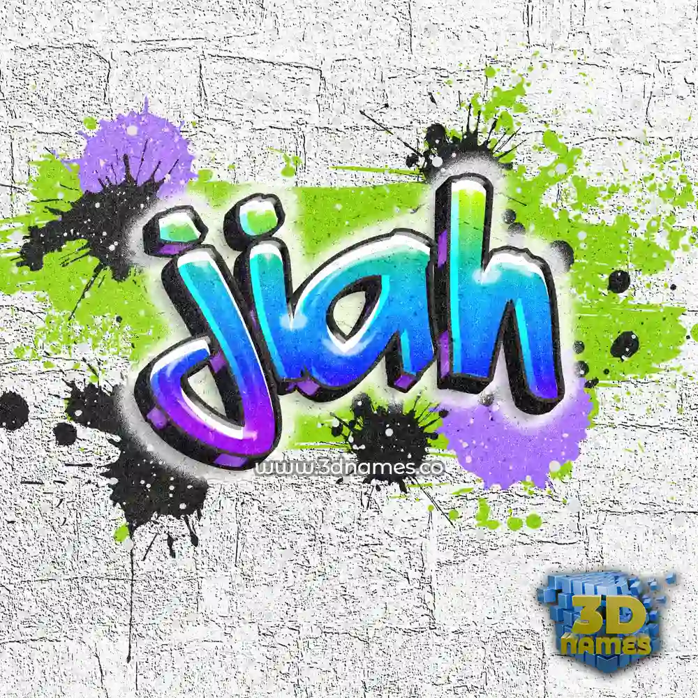 jiah in Graffiti Grunge style - 3D name wallpaper