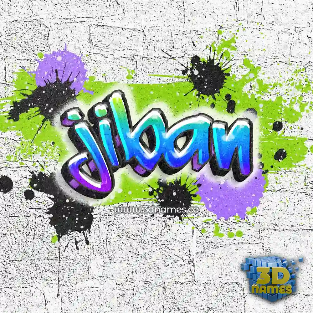 jiban in Graffiti Grunge style - 3D name wallpaper