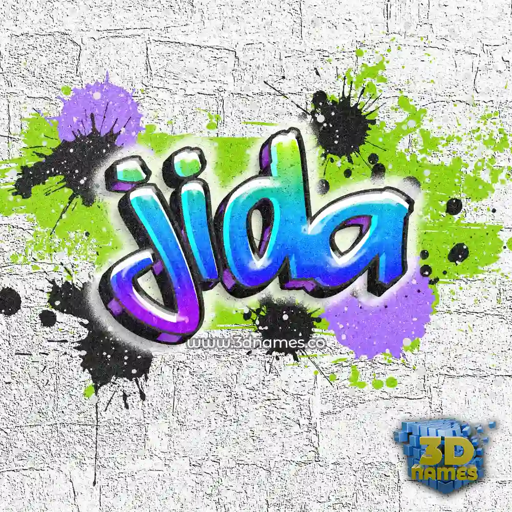 jida in Graffiti Grunge style - 3D name wallpaper