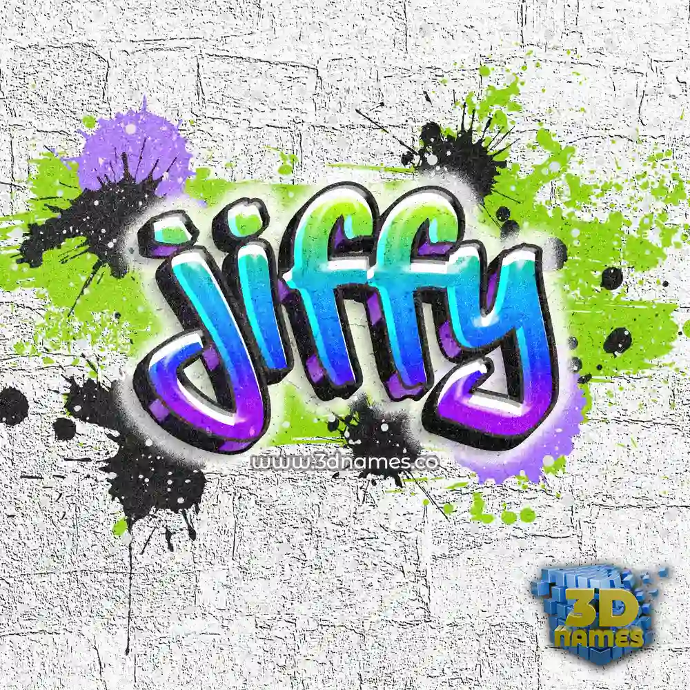 jiffy in Graffiti Grunge style - 3D name wallpaper