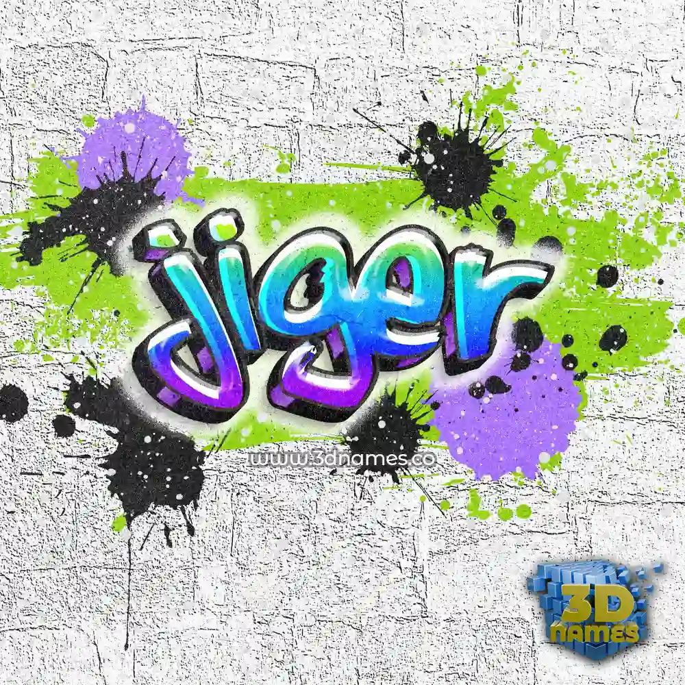 jiger in Graffiti Grunge style - 3D name wallpaper