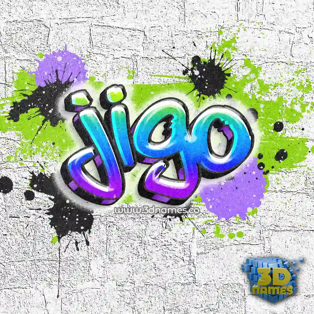 jigo in Graffiti Grunge style - 3D name wallpaper