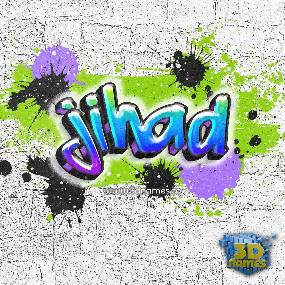 jihad in Graffiti Grunge style - 3D name wallpaper