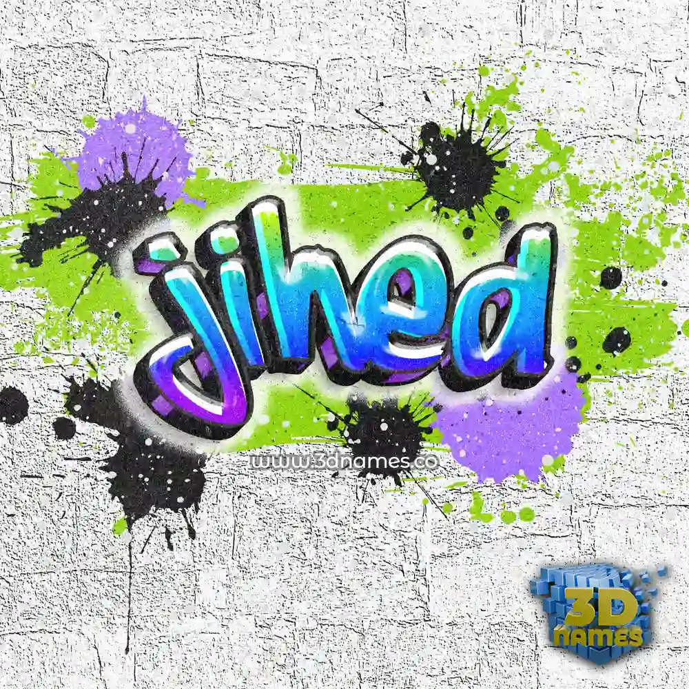jihed in Graffiti Grunge style - 3D name wallpaper