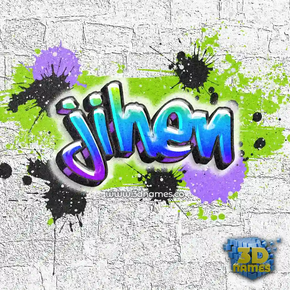 jihen in Graffiti Grunge style - 3D name wallpaper