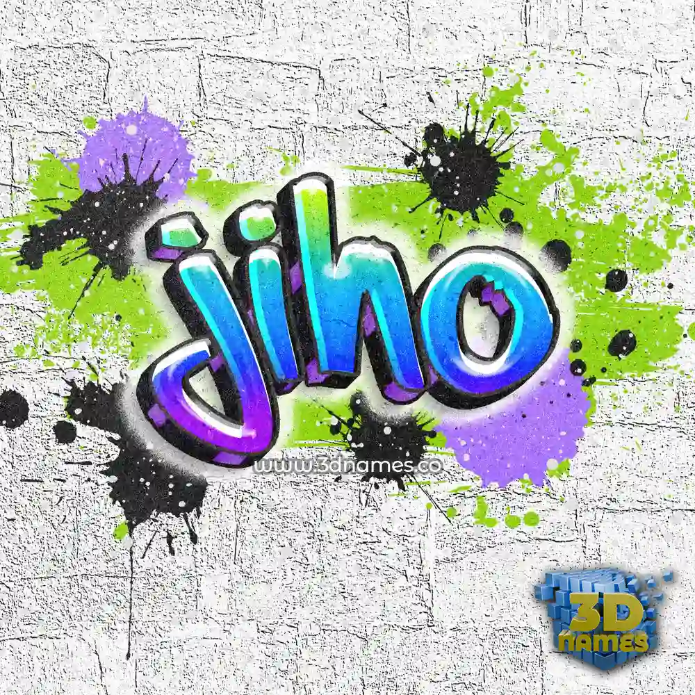 jiho in Graffiti Grunge style - 3D name wallpaper
