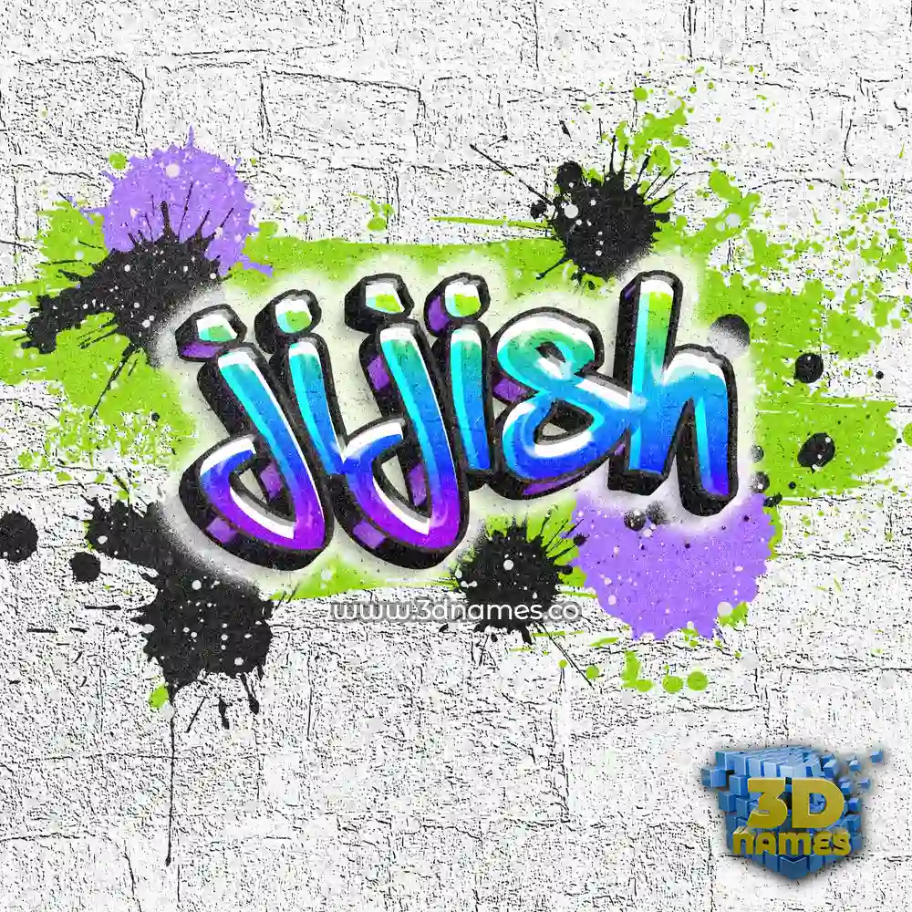 jijish in Graffiti Grunge style - 3D name wallpaper