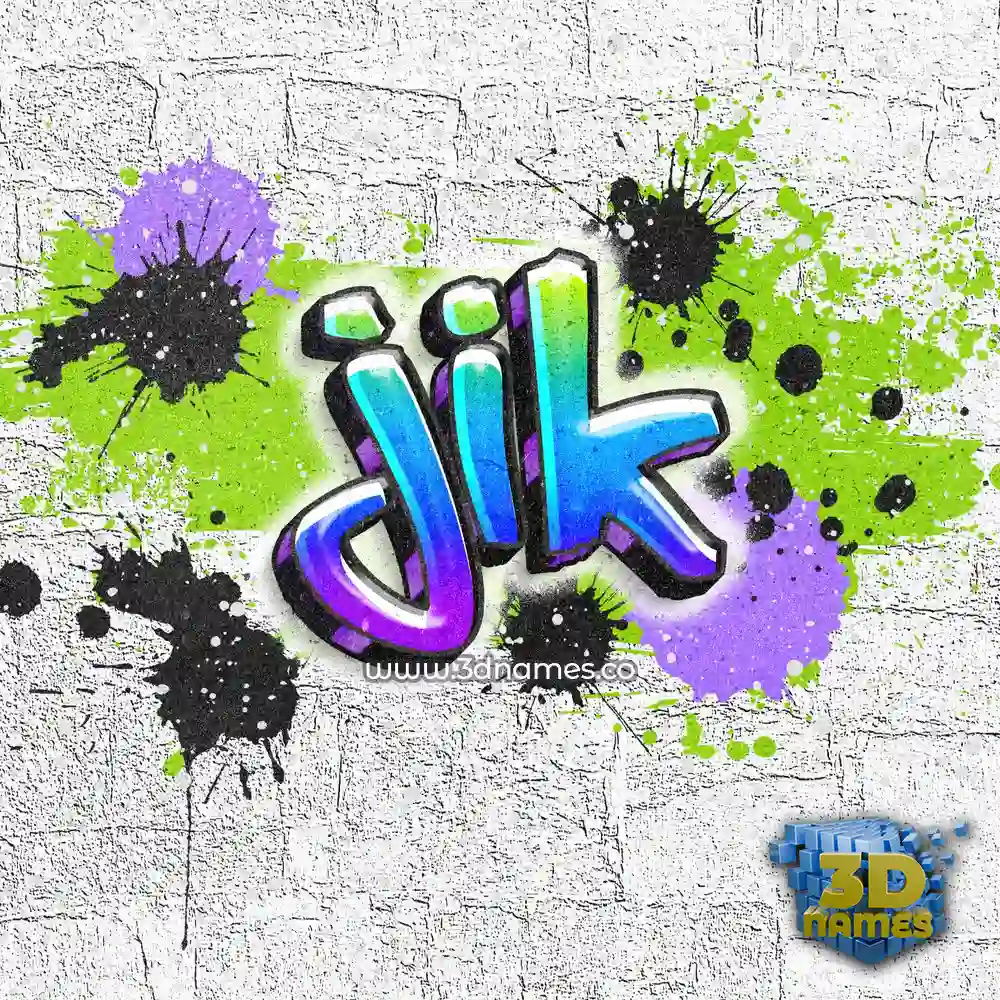 jik in Graffiti Grunge style - 3D name wallpaper