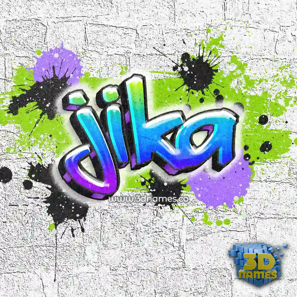jika in Graffiti Grunge style - 3D name wallpaper