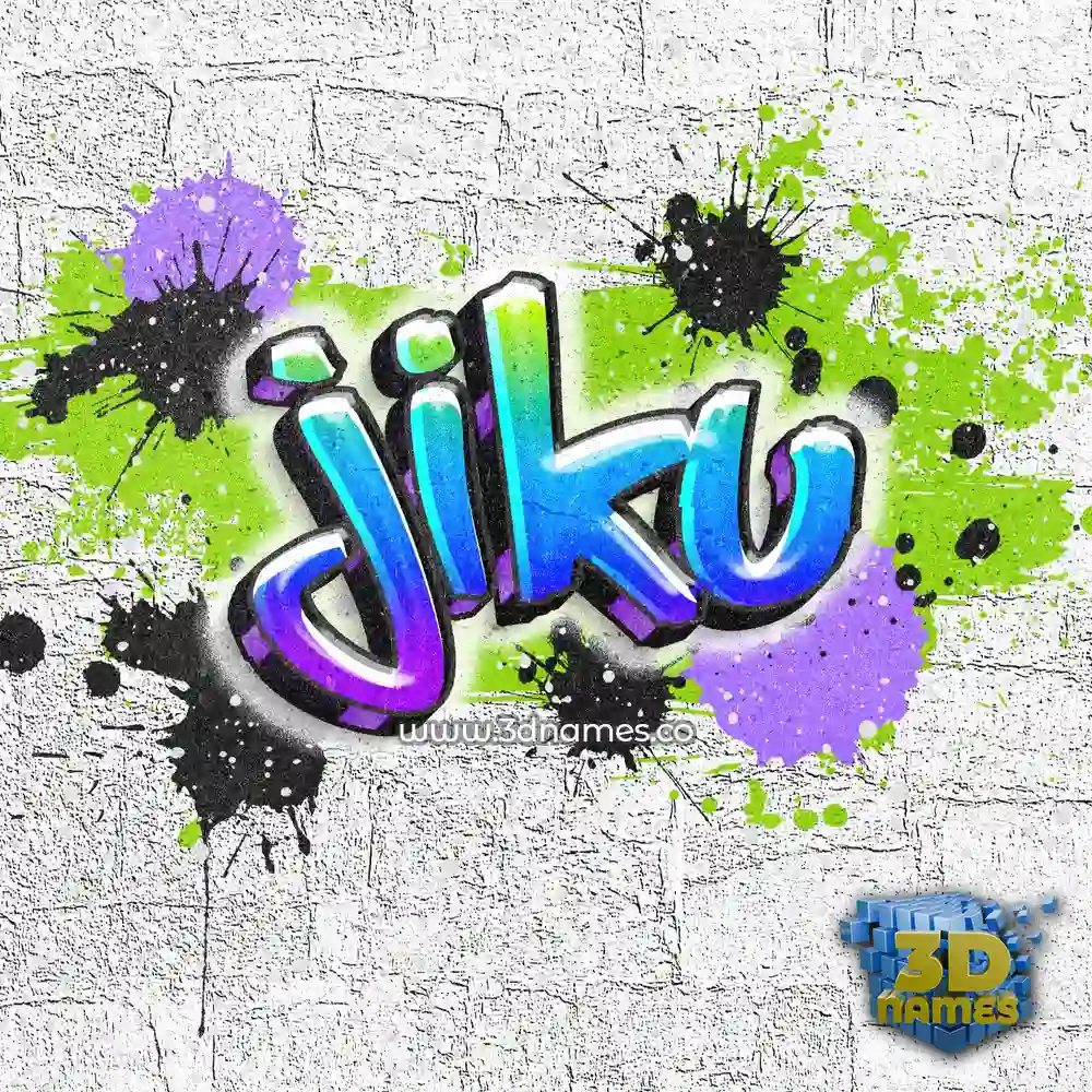 jiku in Graffiti Grunge style - 3D name wallpaper