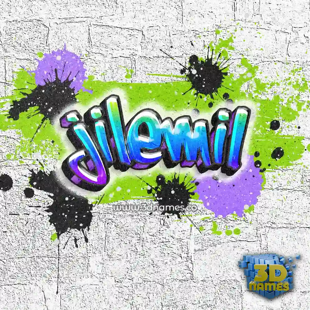 jilemil in Graffiti Grunge style - 3D name wallpaper