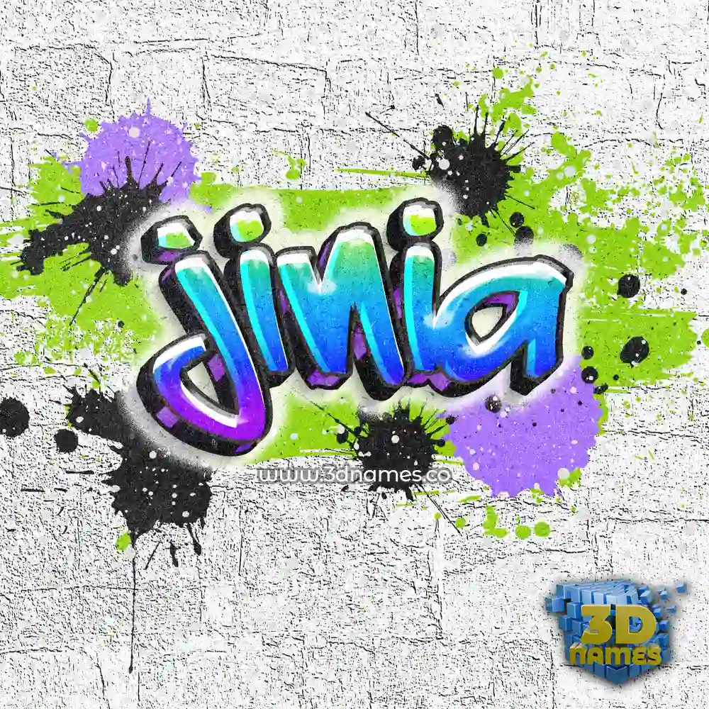 jinia in Graffiti Grunge style - 3D name wallpaper