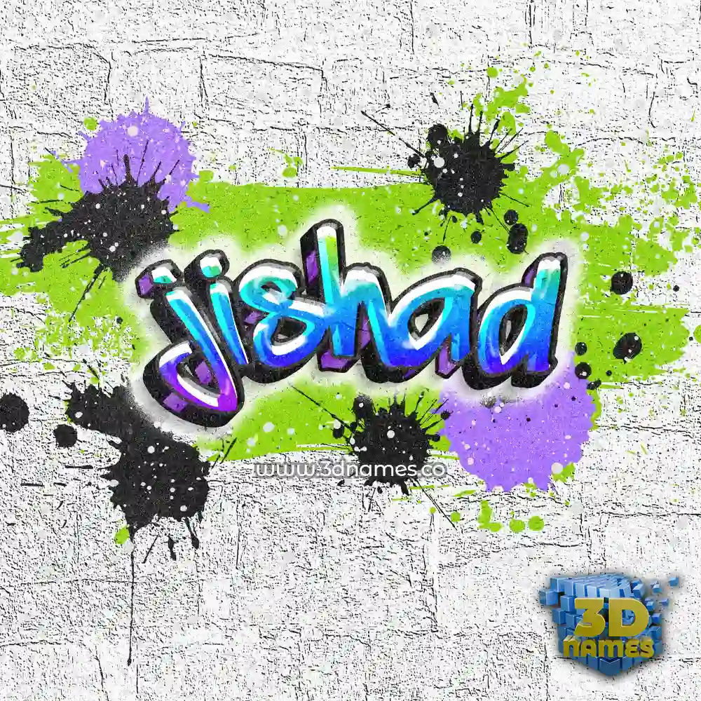jishad in Graffiti Grunge style - 3D name wallpaper