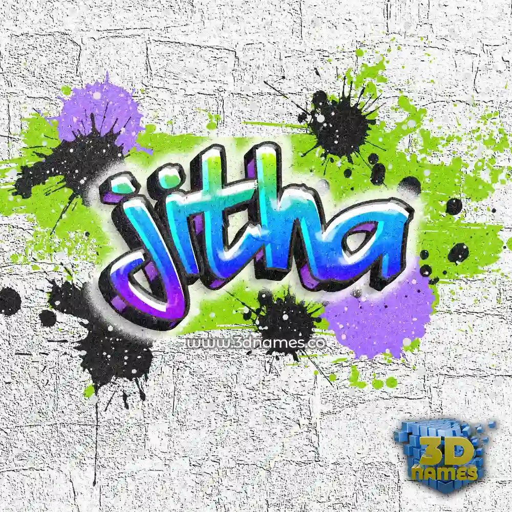 jitha in Graffiti Grunge style - 3D name wallpaper