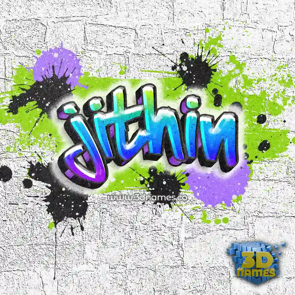 jithin in Graffiti Grunge style - 3D name wallpaper