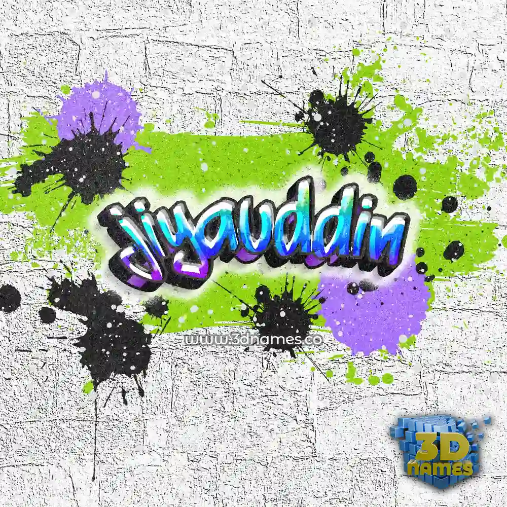 jiyauddin in Graffiti Grunge style - 3D name wallpaper