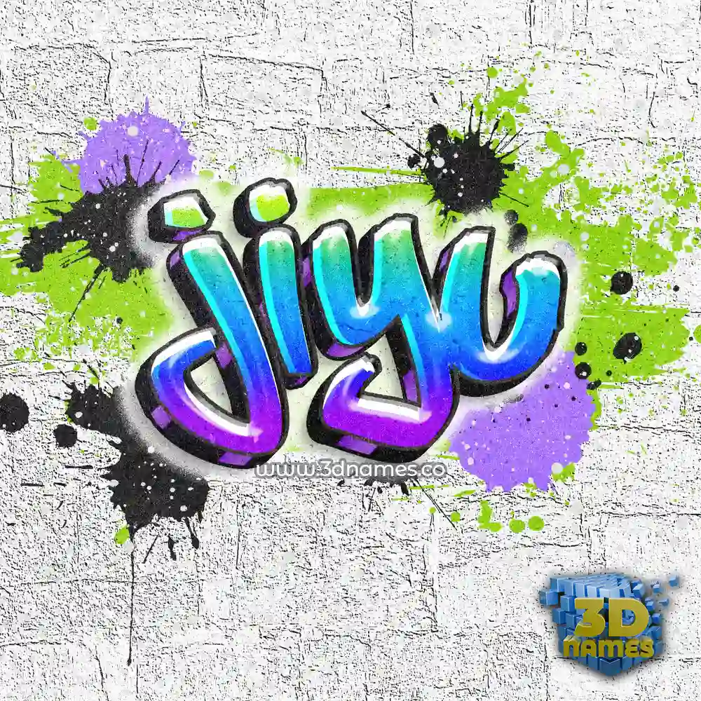 jiyu in Graffiti Grunge style - 3D name wallpaper