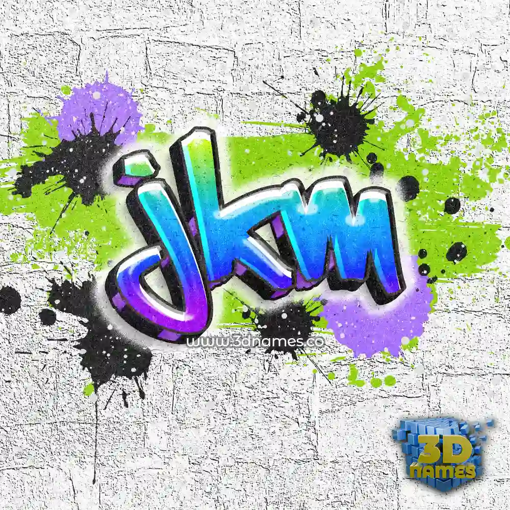 jkm in Graffiti Grunge style - 3D name wallpaper