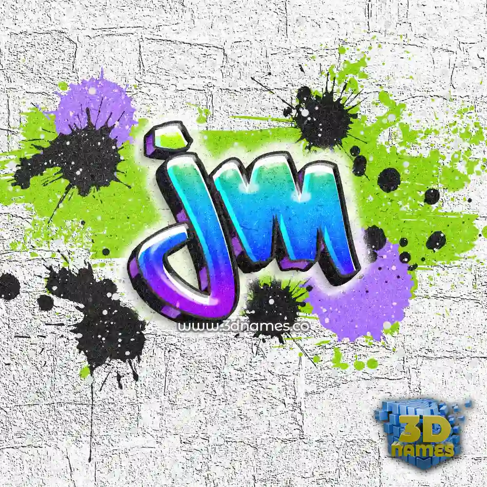 jm in Graffiti Grunge style - 3D name wallpaper