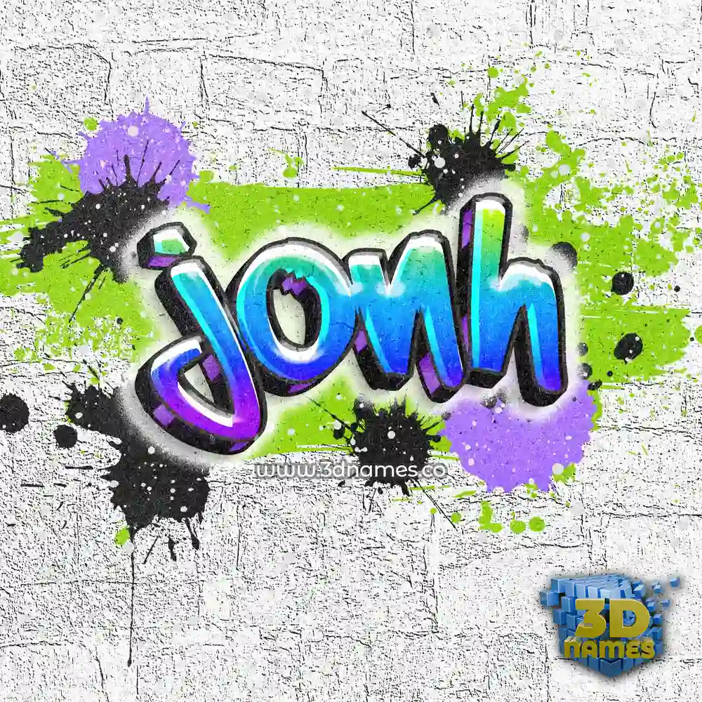 jonh in Graffiti Grunge style - 3D name wallpaper