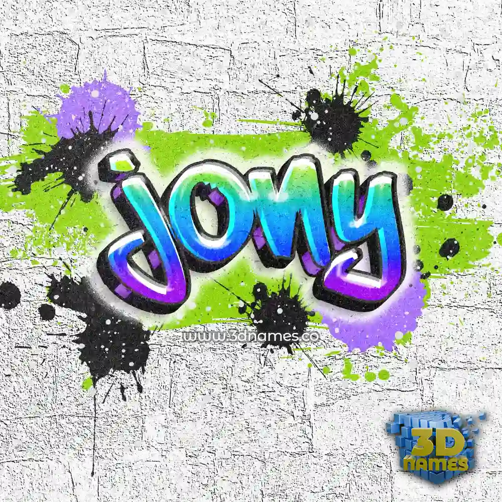 jony in Graffiti Grunge style - 3D name wallpaper