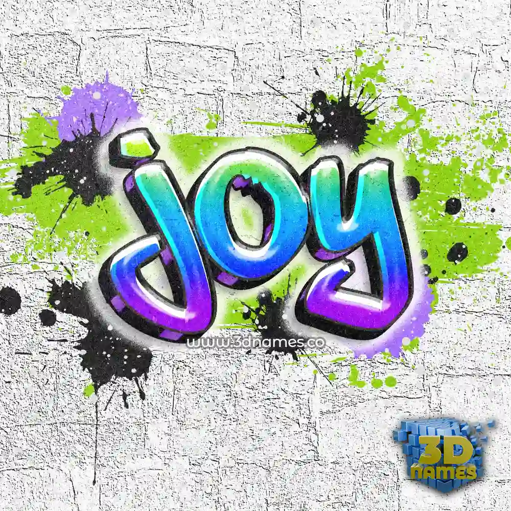 joy in Graffiti Grunge style - 3D name wallpaper