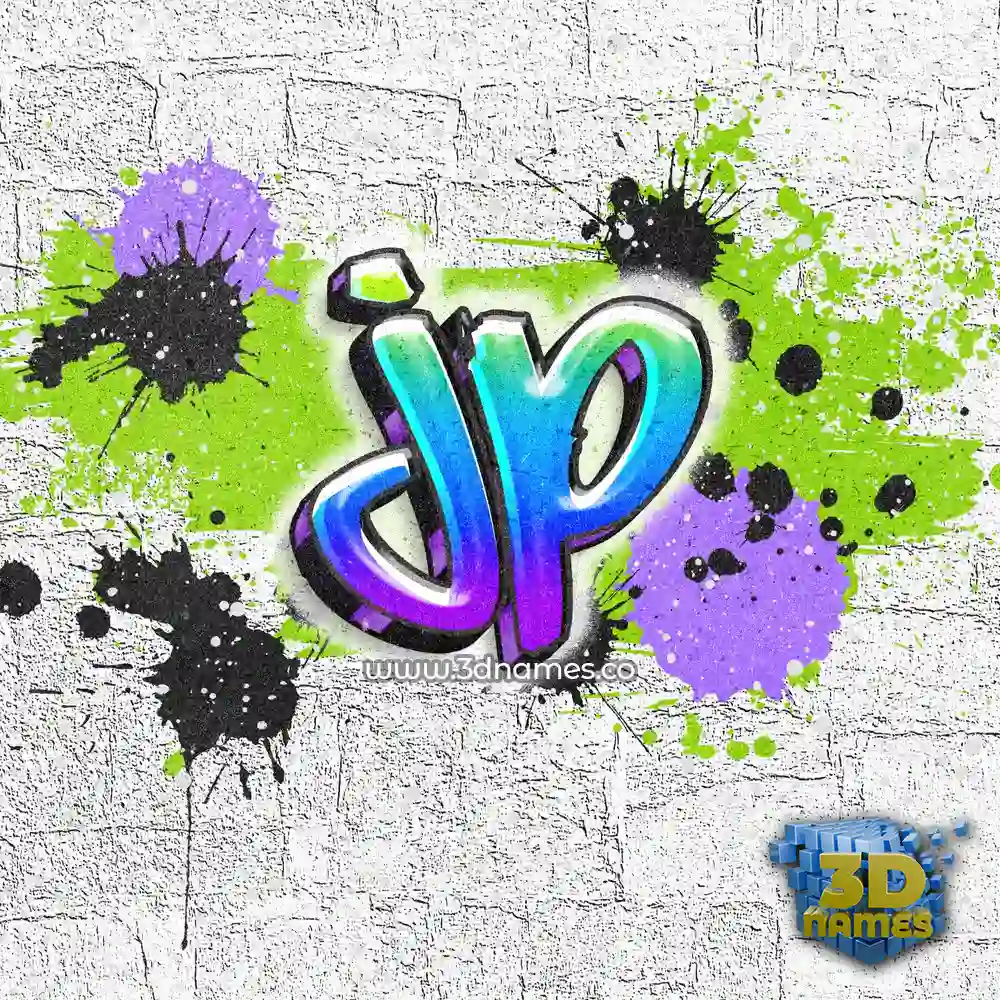 jp in Graffiti Grunge style - 3D name wallpaper