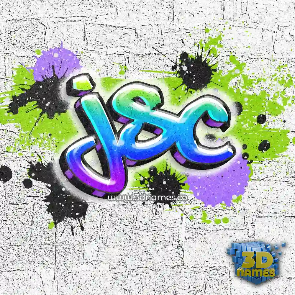 jsc in Graffiti Grunge style - 3D name wallpaper
