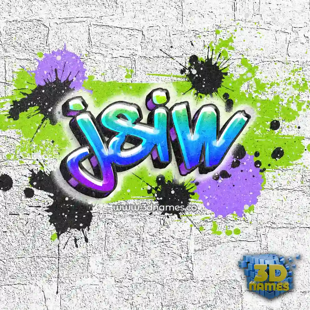 jsiw in Graffiti Grunge style - 3D name wallpaper