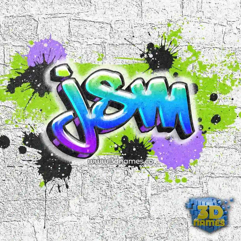 jsm in Graffiti Grunge style - 3D name wallpaper