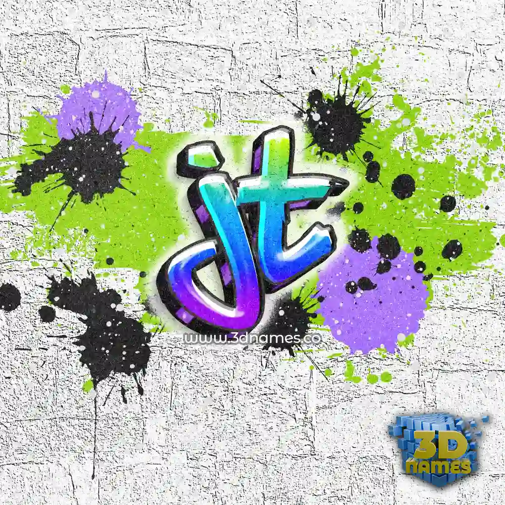 jt in Graffiti Grunge style - 3D name wallpaper