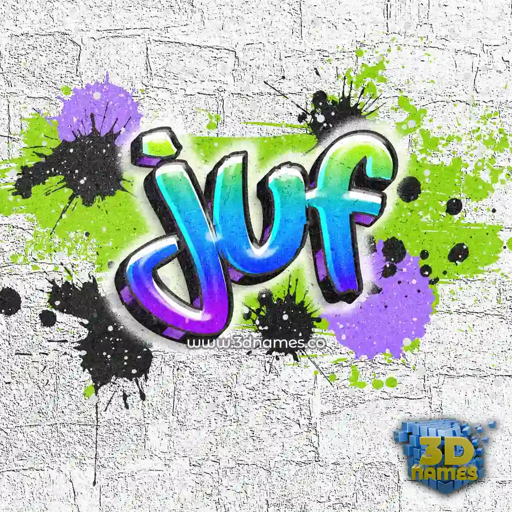 juf in Graffiti Grunge style - 3D name wallpaper