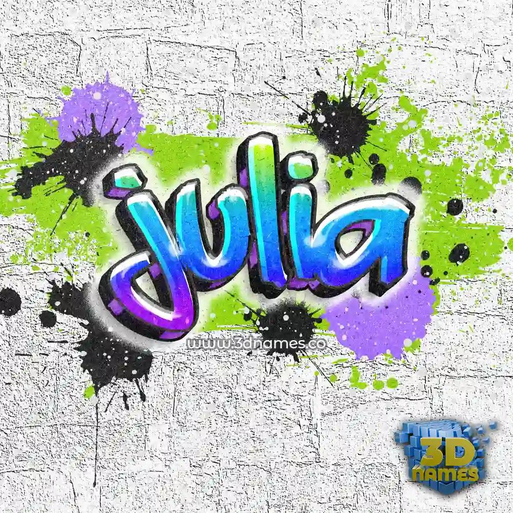 julia in Graffiti Grunge style - 3D name wallpaper